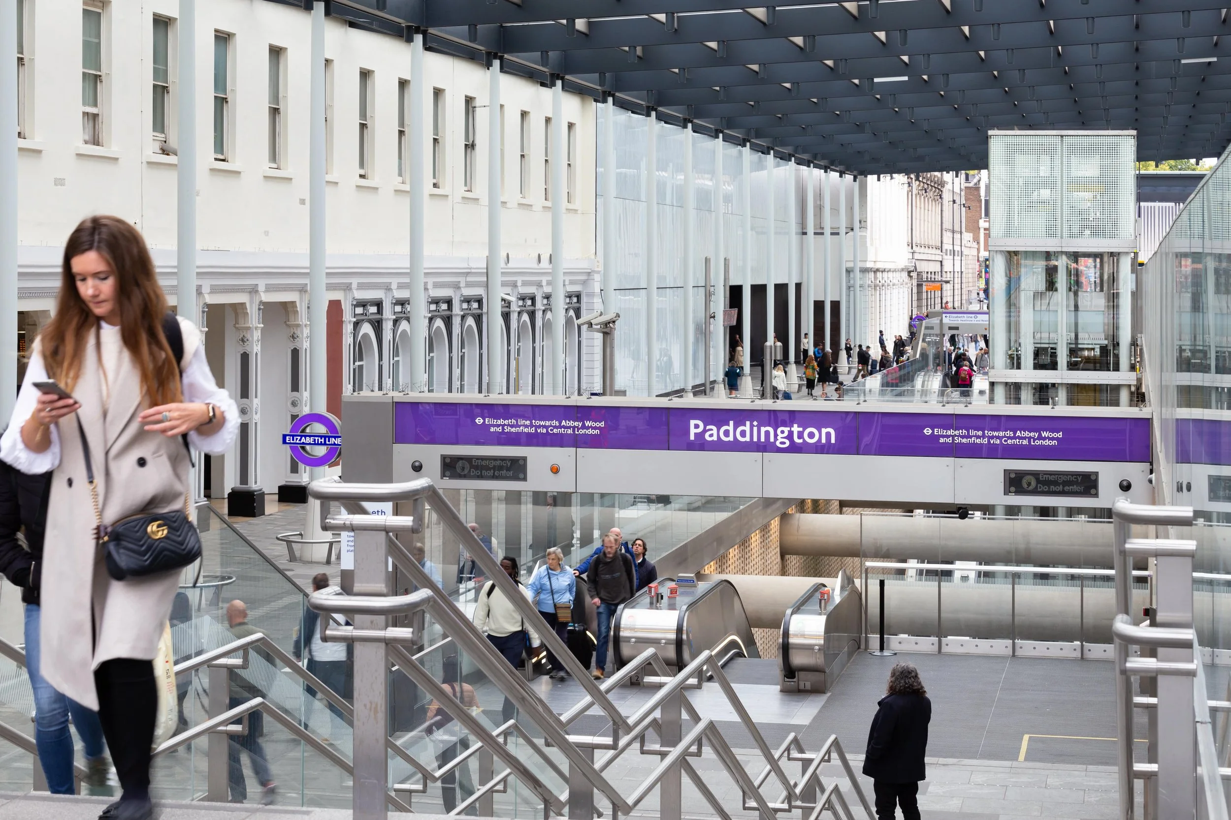Paddington Elizabeth Line Crossrail Station Entrance TFL Stairs
