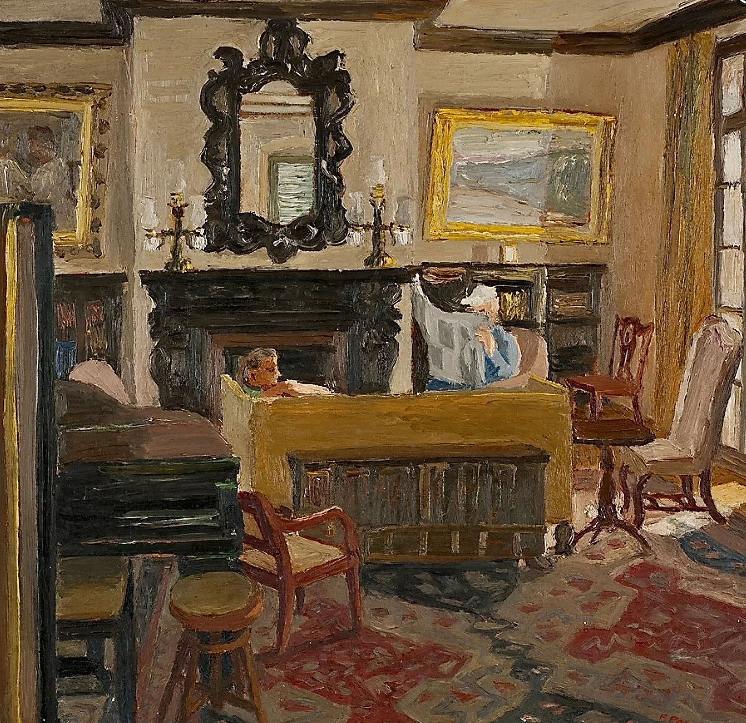 Living Room with Mirror  c. 1948 (24 x 24)