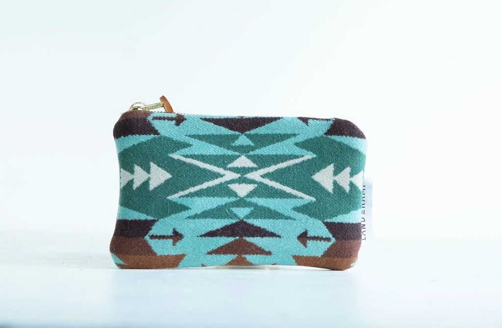 Carry All Zipper Pouch in Tucson Aqua Wool