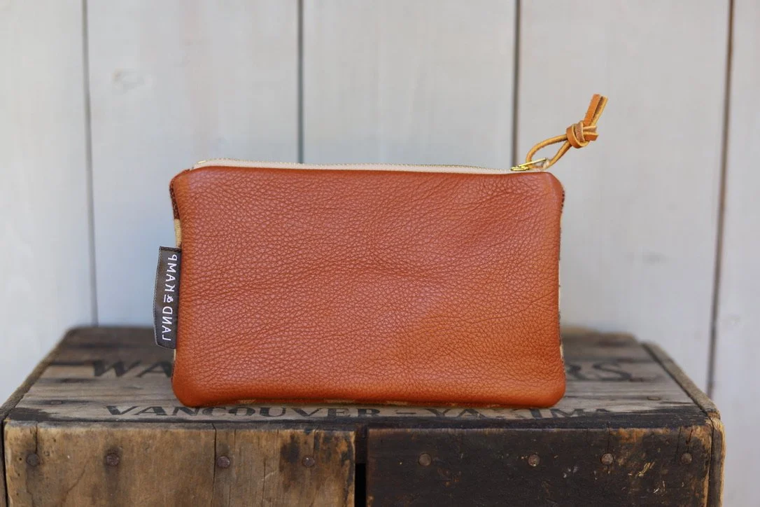 Carry All Zipper Pouch in Sunset Rust Wool