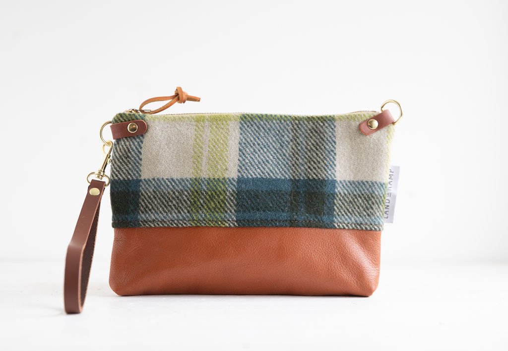 Handmade Pendleton Wool & Leather Wristlet by Land & Kamp (Copy)