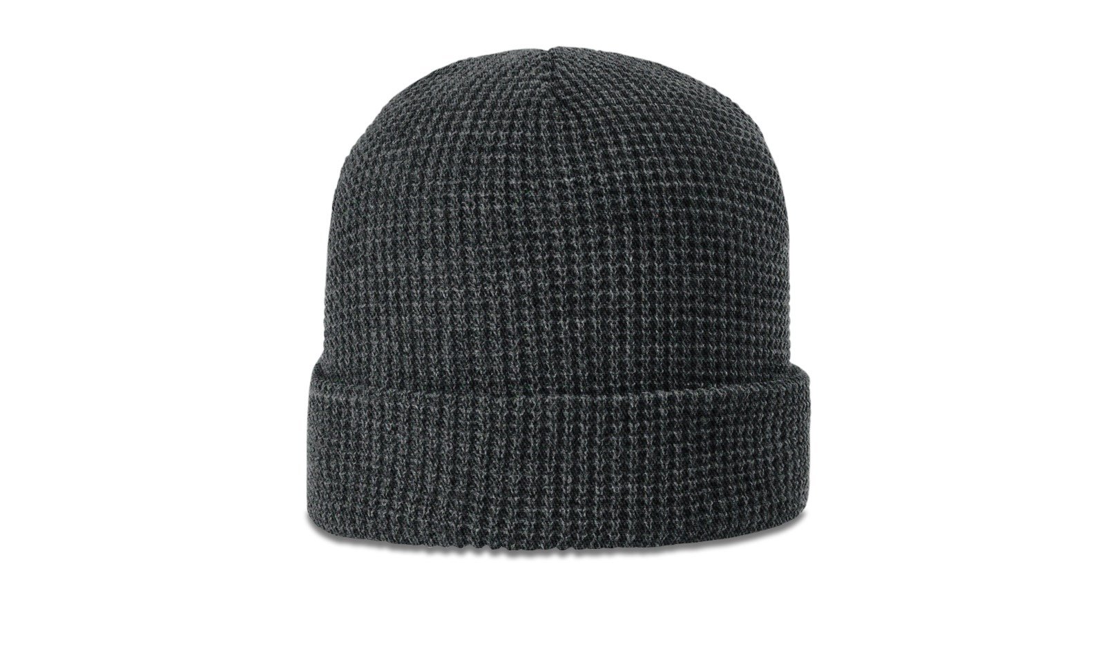 Heather Charcoal Waffle Knit Beanie with Cuff