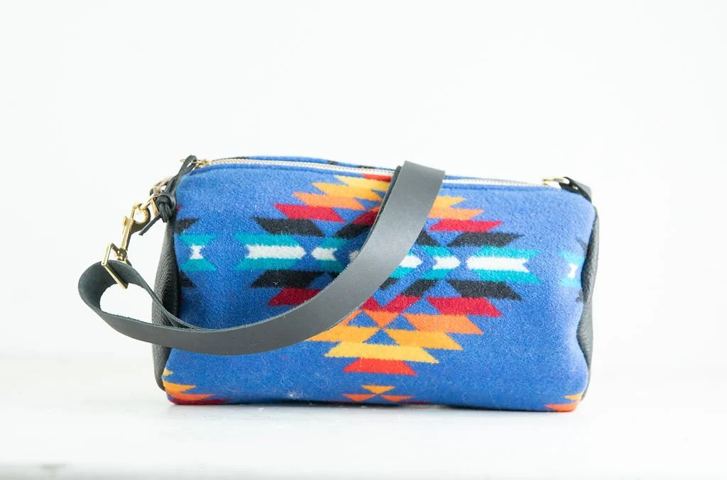 Wool Barrel Crossbody Bag | Vintage Estate Blue