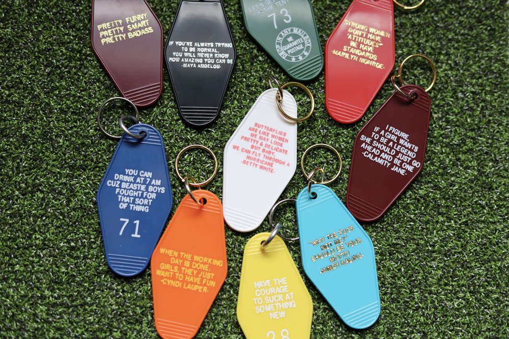 Retro Hotel Keychain Girls Just Want to Have Fun-Cindi Lauper. Long  lasting imprinted message. - Land & Kamp