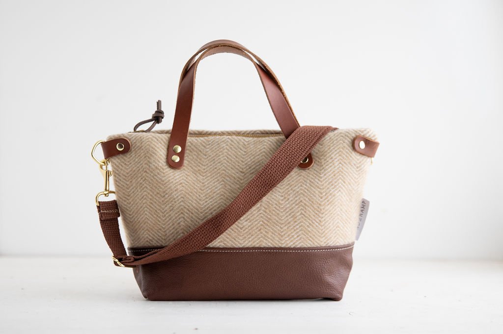 handmade small crossbody purse with pendleton wool with detachable straps Bitsy 030