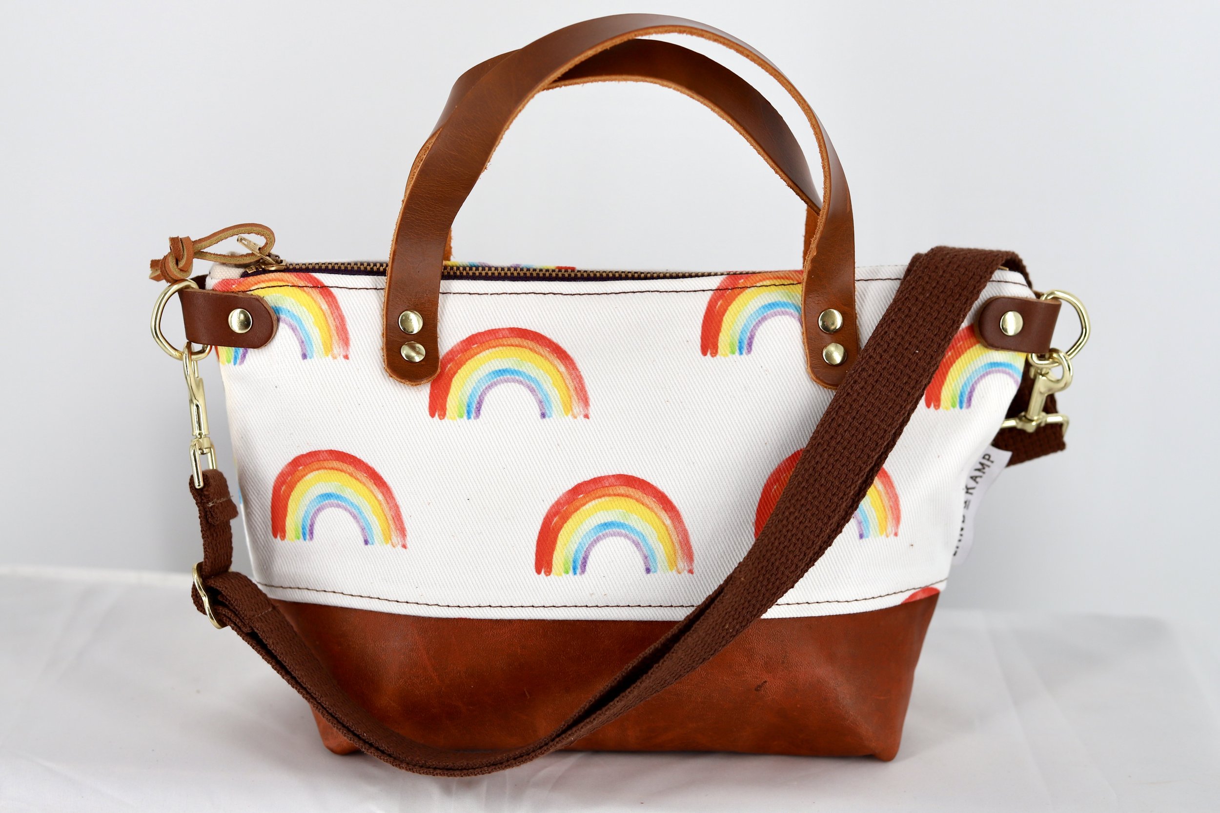 Bitsy Purse in Watercolor Rainbow Eco-Friendly Canvas 058