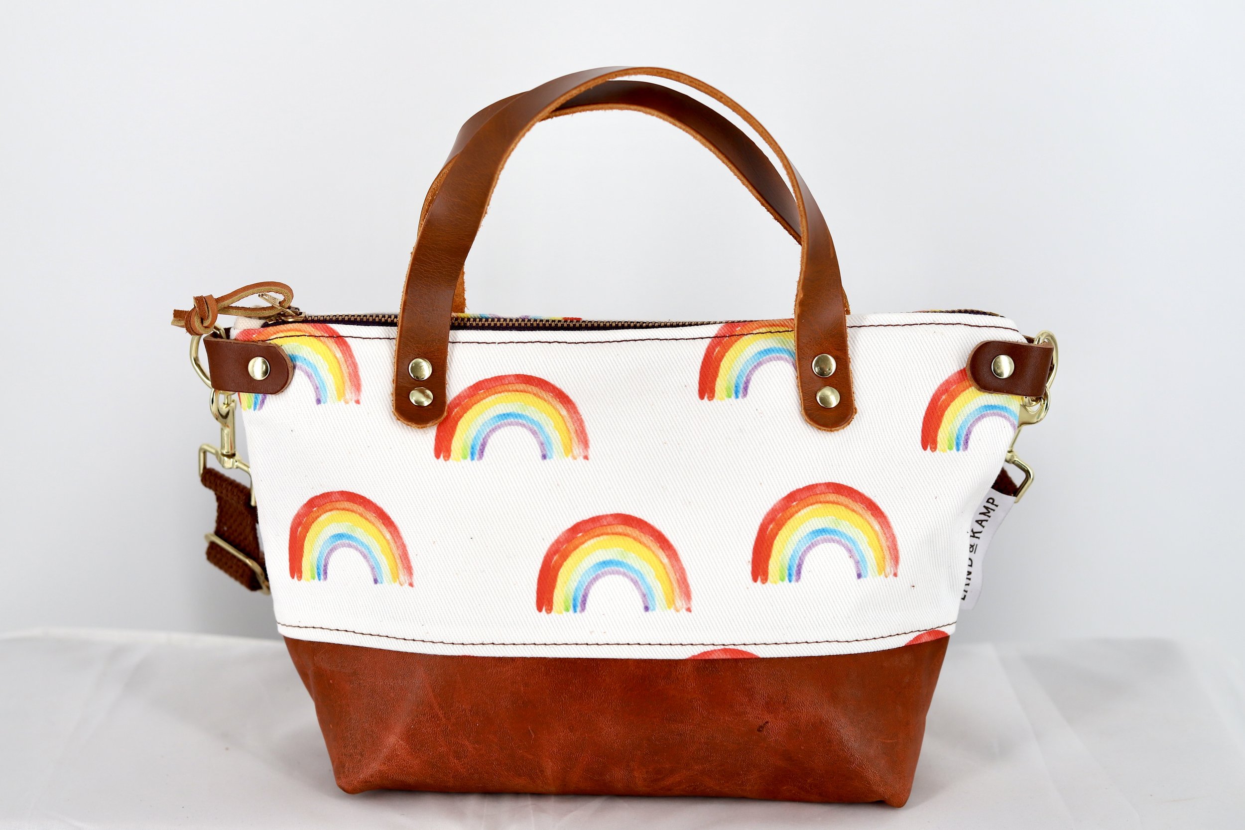 Bitsy Purse in Watercolor Rainbow Eco-Friendly Canvas 058