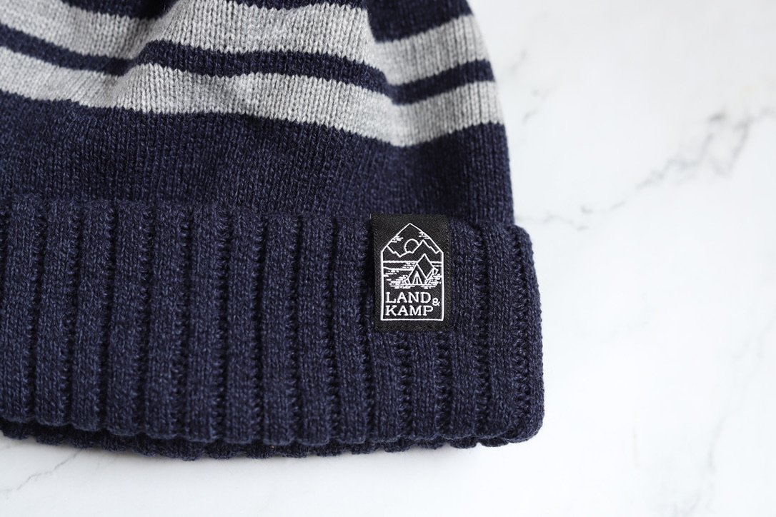 Heather Navy Short Pom with Cuff