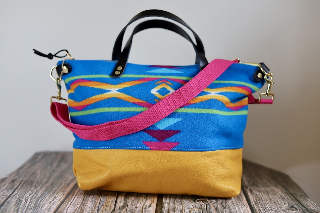 Crossbody Purse in San Gabriel Blue Pendleton Wool 002