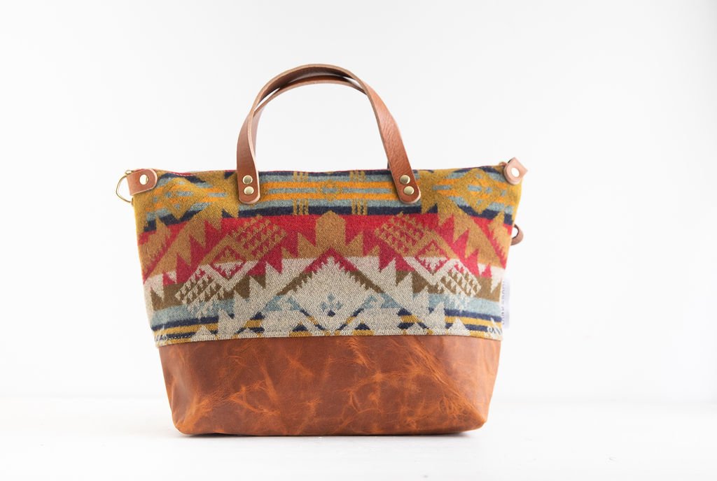 Handmade Pendleton Wool & Leather Crossbody Purse by Land & Kamp