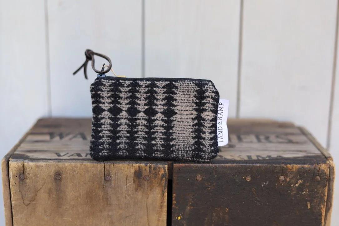 Card Pouch in Harding Black and Tan Wool