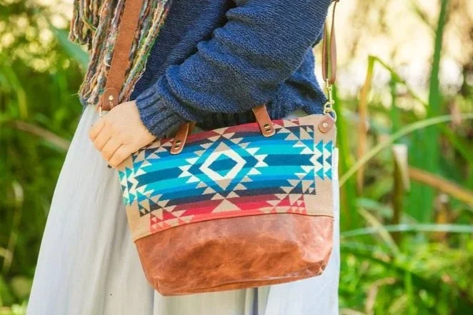 Land & Kamp best-selling crossbodys, bitsys, & wristlets purses made of Pendleton wool handmade in Portland, OR
