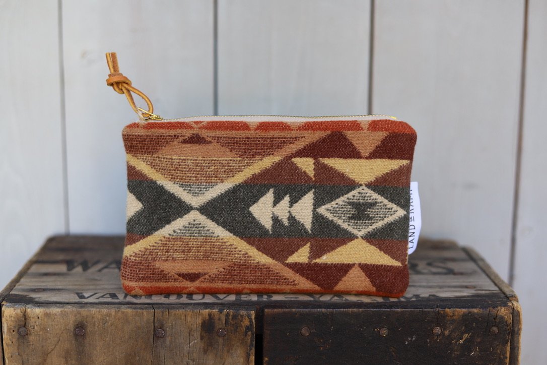 Carry All Zipper Pouch in Sunset Rust Wool