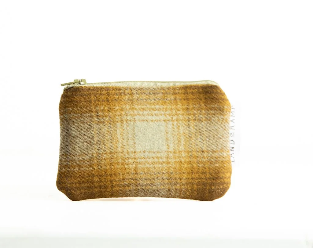 Card Pouch in Brown and Gold Ombre Wool