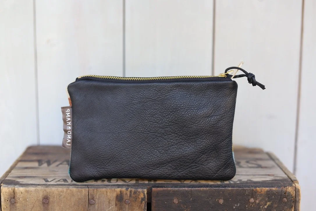 Carry All Zipper Pouch in Rancho Arroyo Black Wool