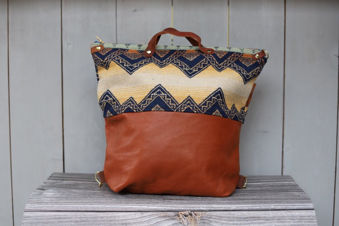 Handmade Pendleton Wool & Leather Backpack by Land & Kamp
