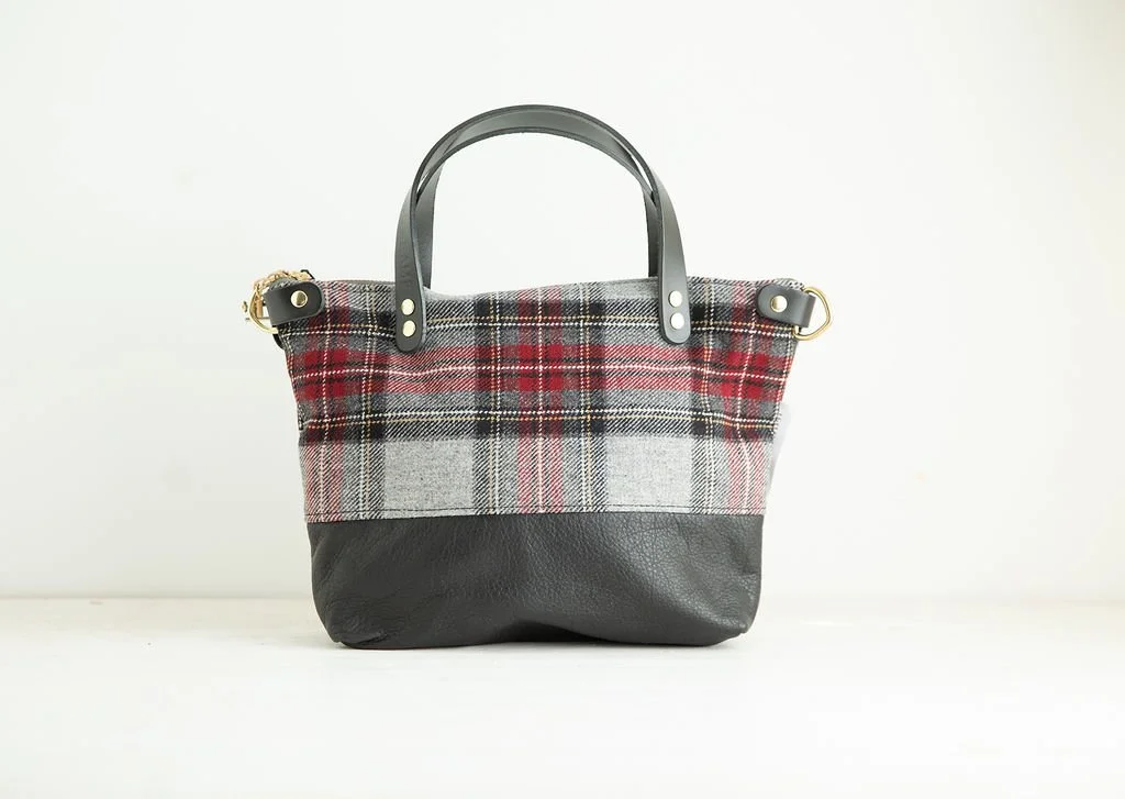 Wool Bitsy Crossbody Purse | Grey Stewart Tartan