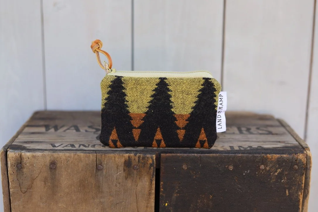 Card Pouch in Tree Line Wool