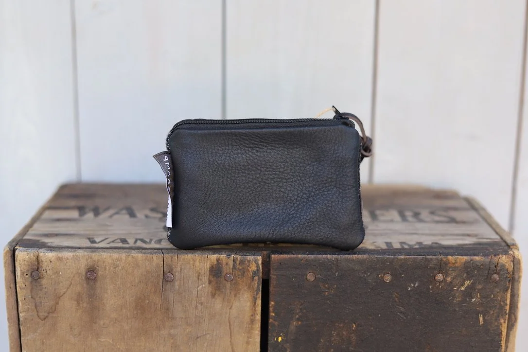 Card Pouch in Harding Black and Tan Wool