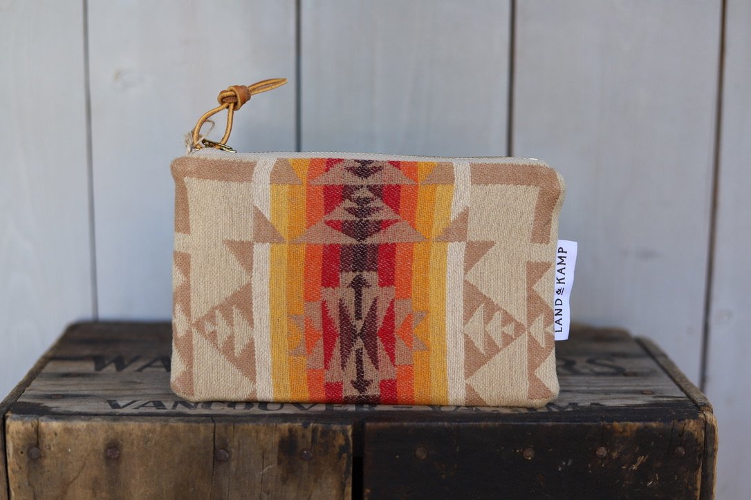Carry All Zipper Pouch in Chief Joseph Khaki Wool