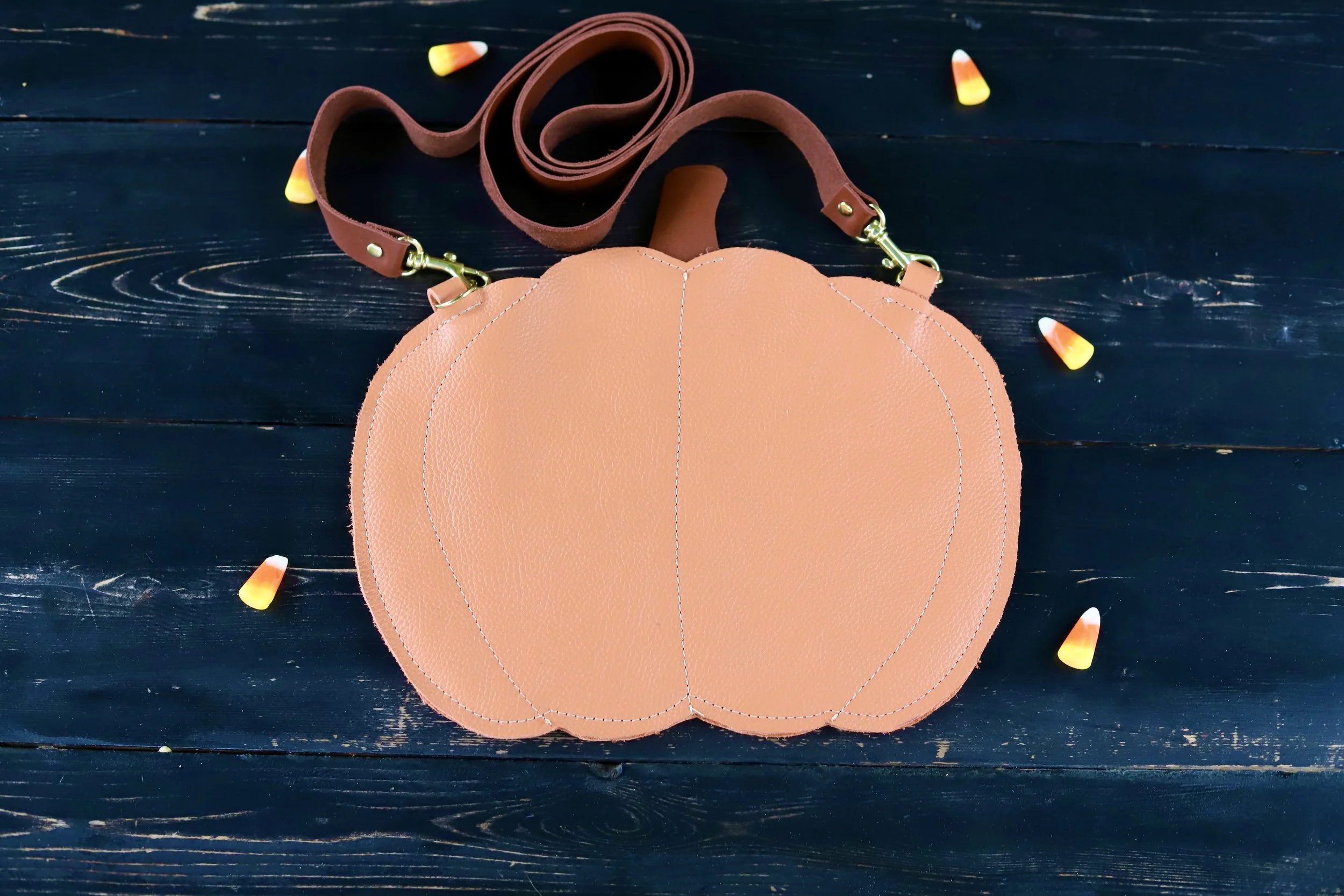 Leather Pumpkin Purse
