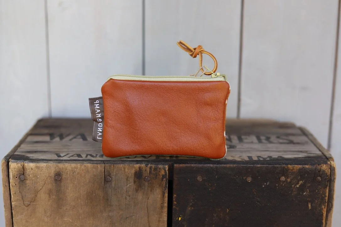 Card Pouch in Cream and Rust Wool