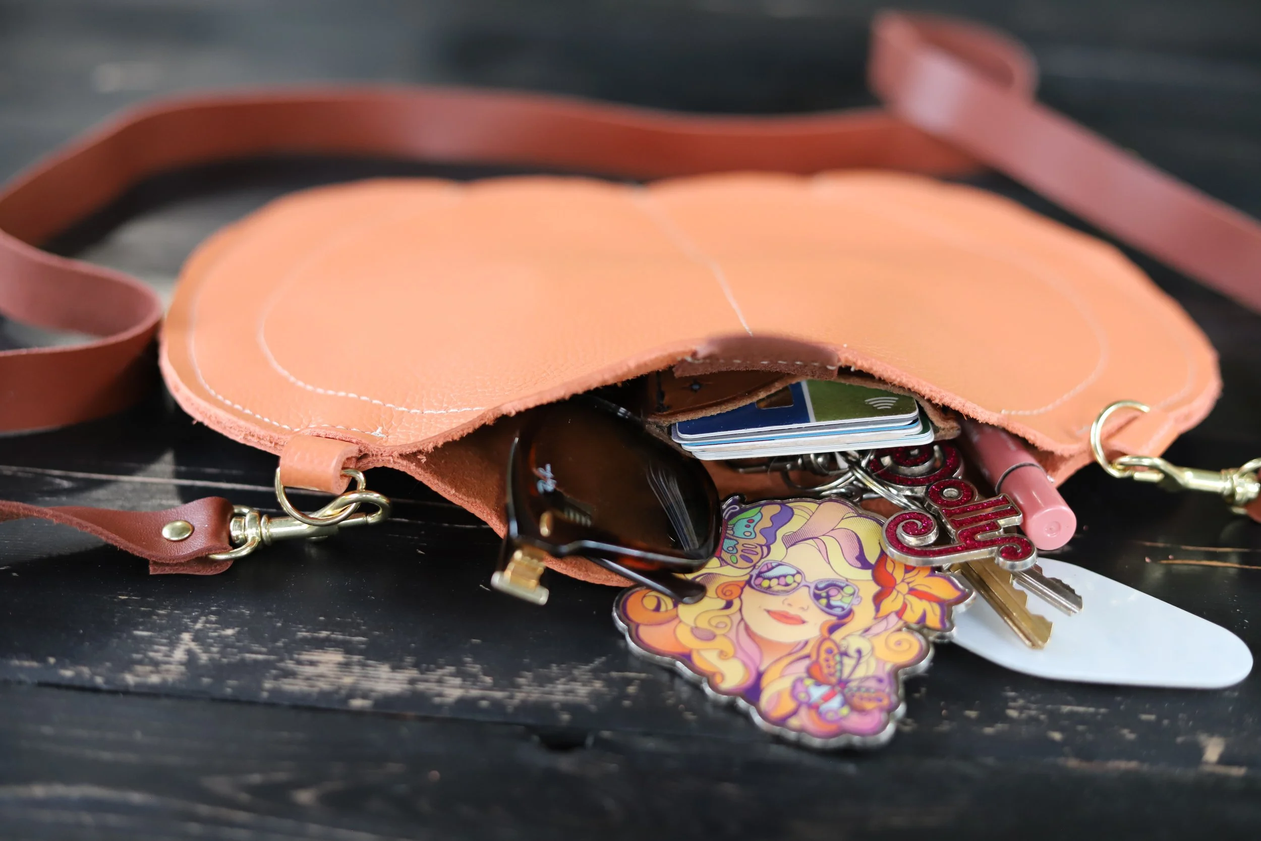 Leather Pumpkin Purse