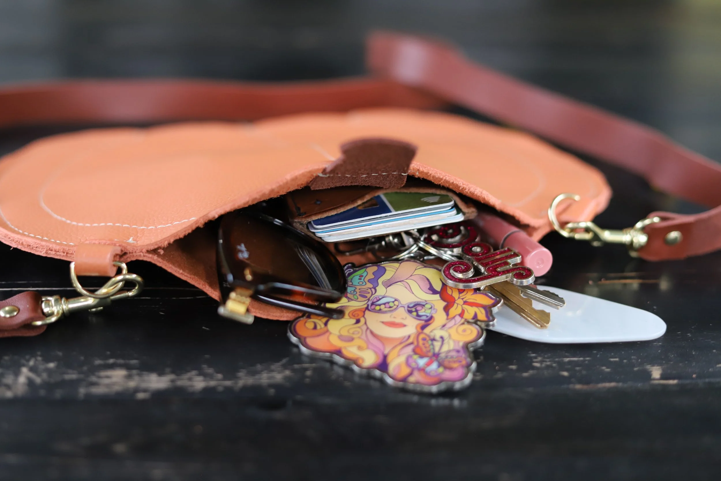 Leather Pumpkin Purse