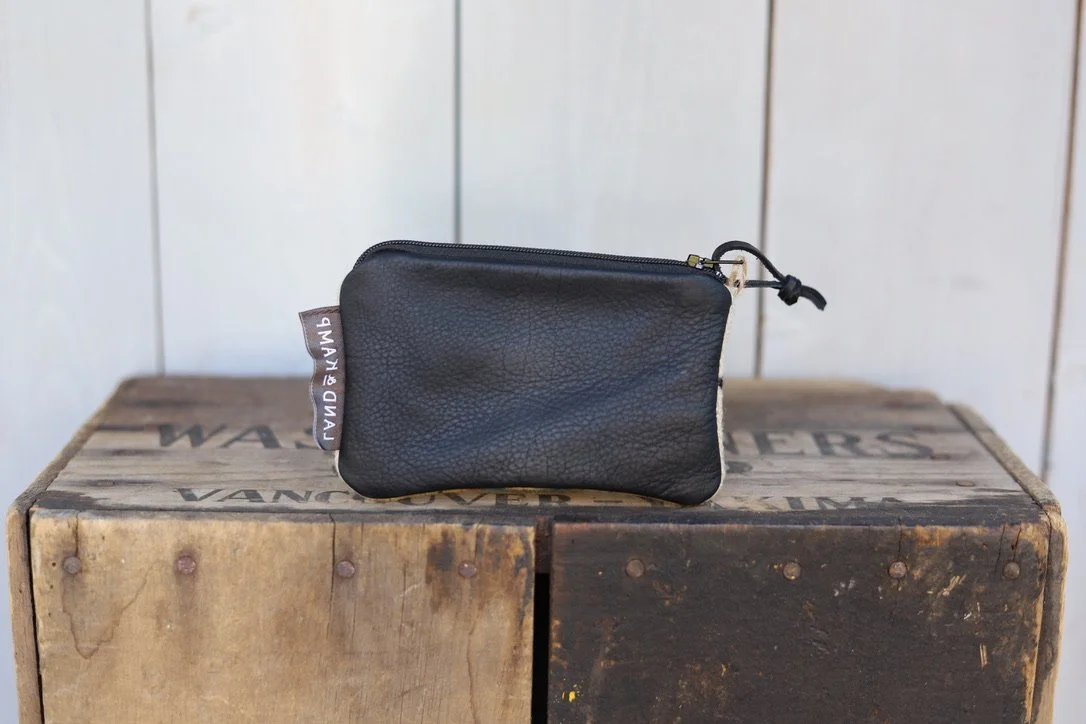 Card Pouch in Rancho Arroyo Black Wool