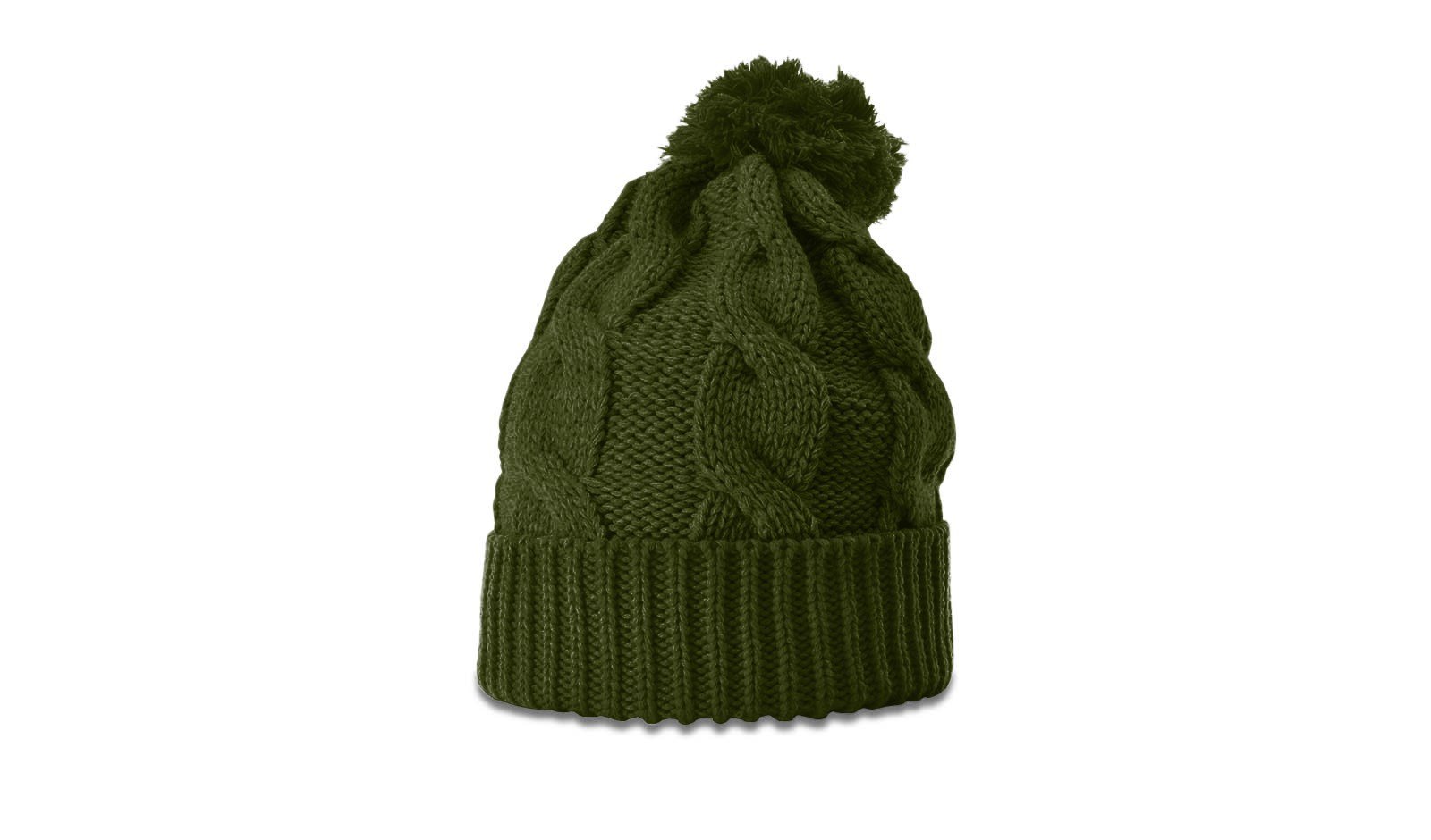Avocado Twist Pom Pom Beanie with Cuff