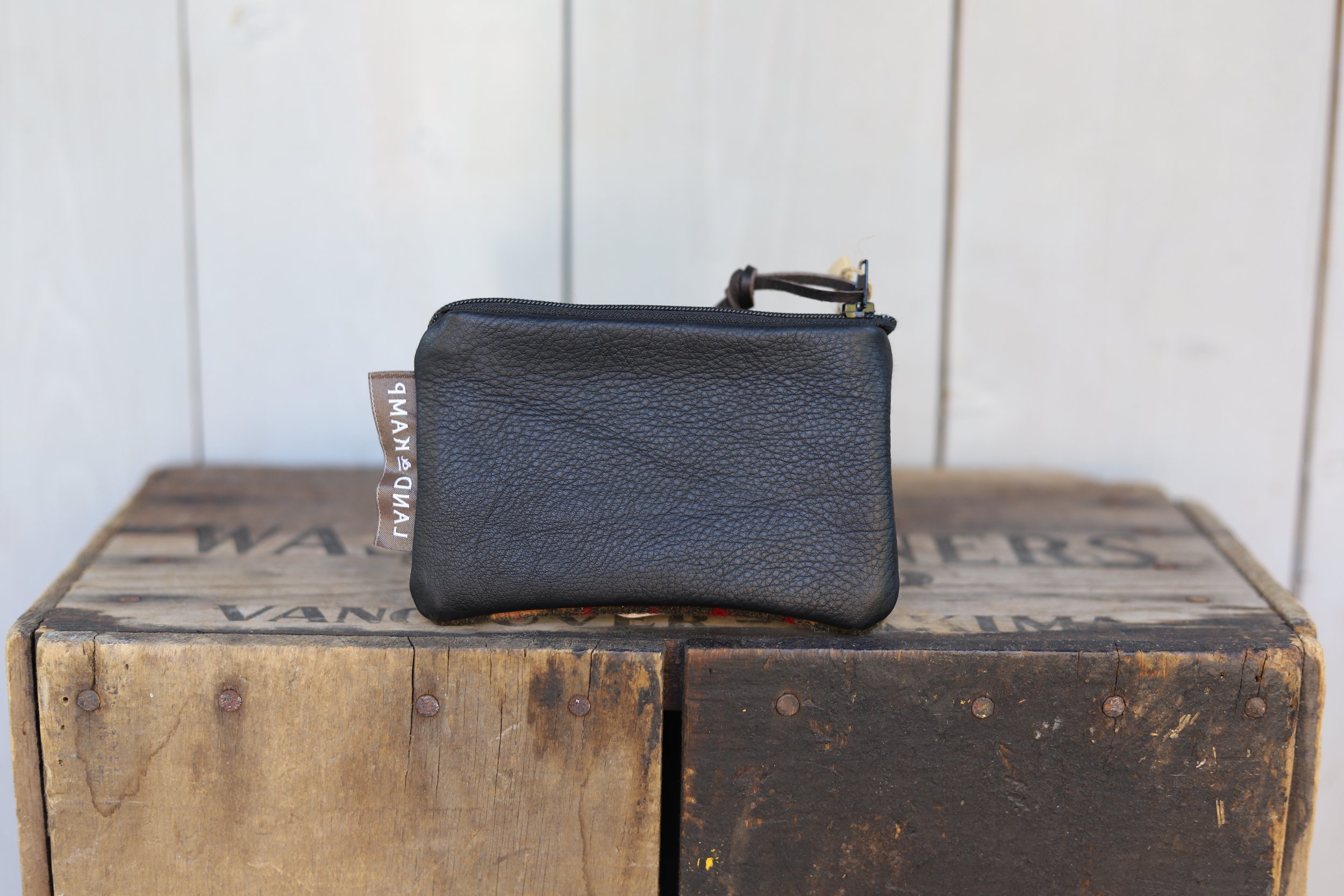 Card Pouch in Vintage Black Triangle Wool