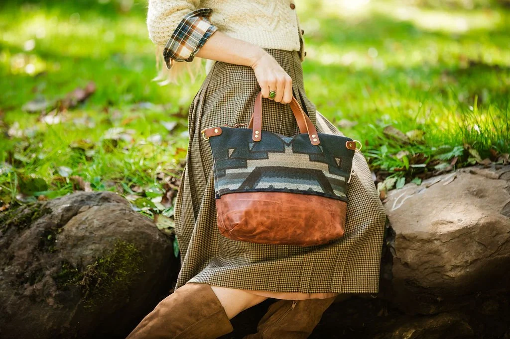 Land & Kamp best-selling crossbodys, bitsys, & wristlets purses made of Pendleton wool handmade in Portland, OR
