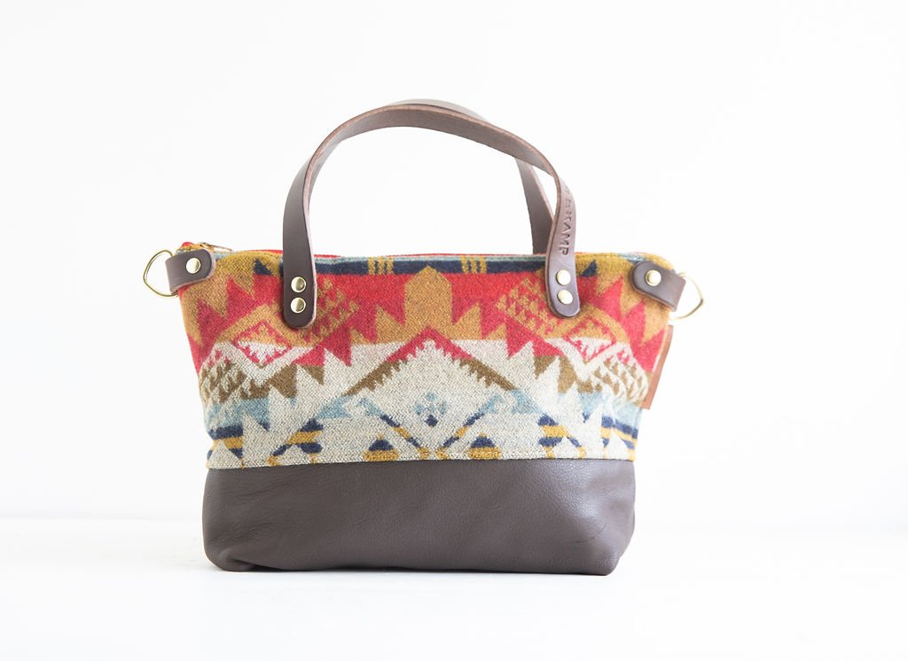 Bitsy Crossbody Purse: Handmade Journey West Pendleton Wool & Leather by Land & Kamp