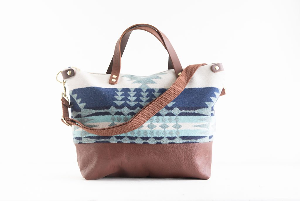 Handmade Pendleton Wool & Leather Crossbody Purse by Land & Kamp