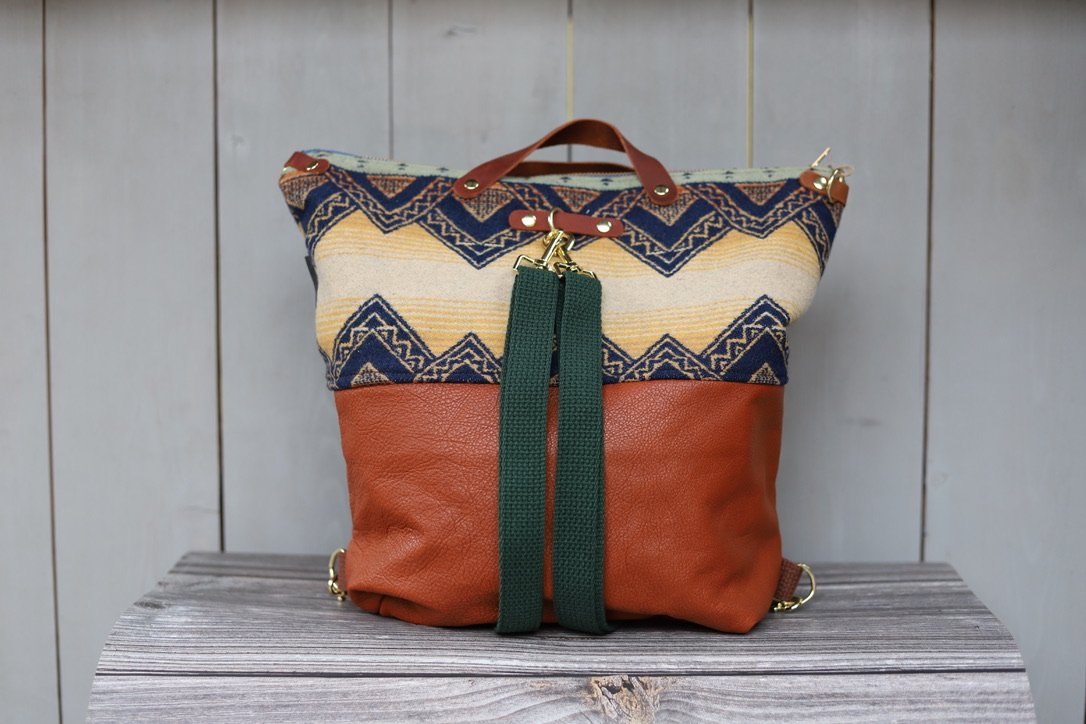 Handmade Pendleton Wool & Leather Backpack by Land & Kamp