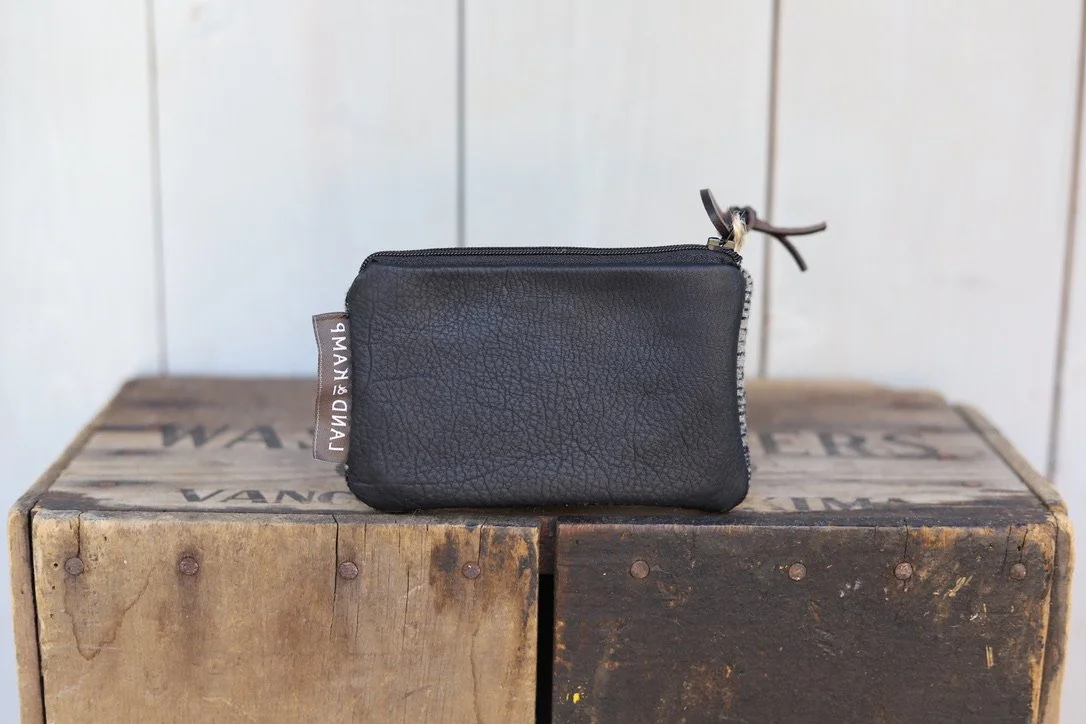 Card Pouch in Harding Black and Tan Wool