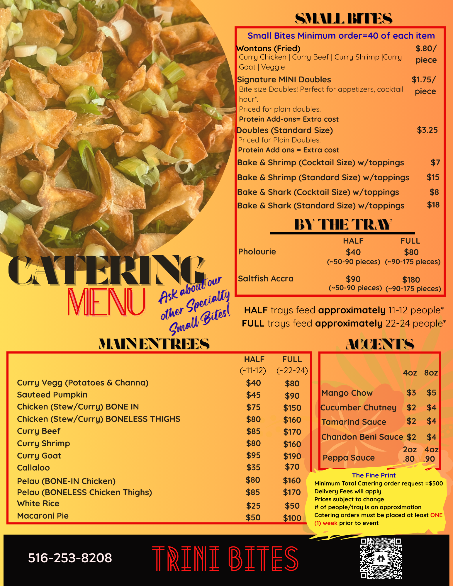 Catering menu