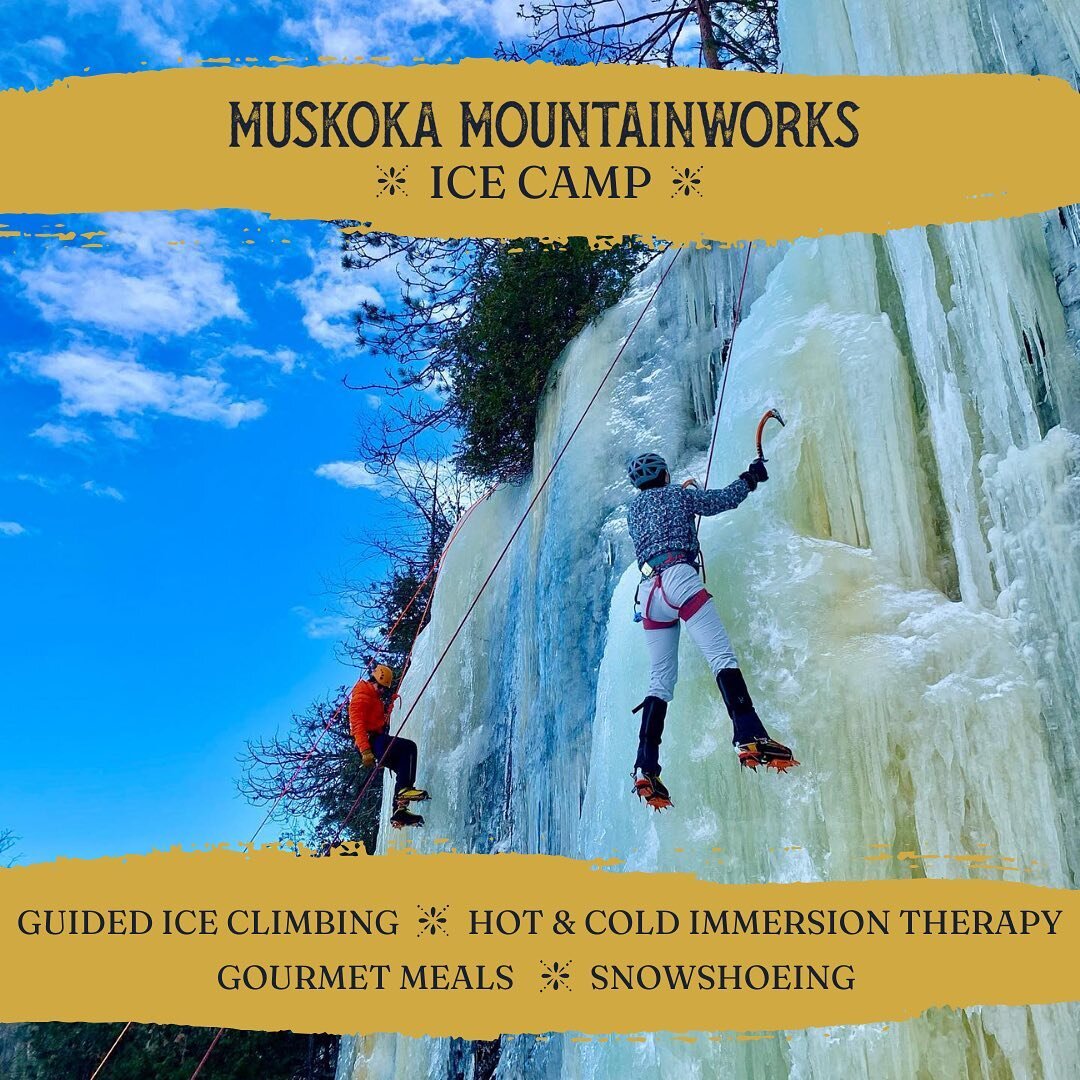 .
Introducing the Muskoka Mountainworks Ice Camp !!! 📢

We are launching a unique, first of its kind ice experience this February 2024 that is open to beginner and intermediate ice climbers 🙌 

Our Ice Camp will be based out of two cozy cottages: 
