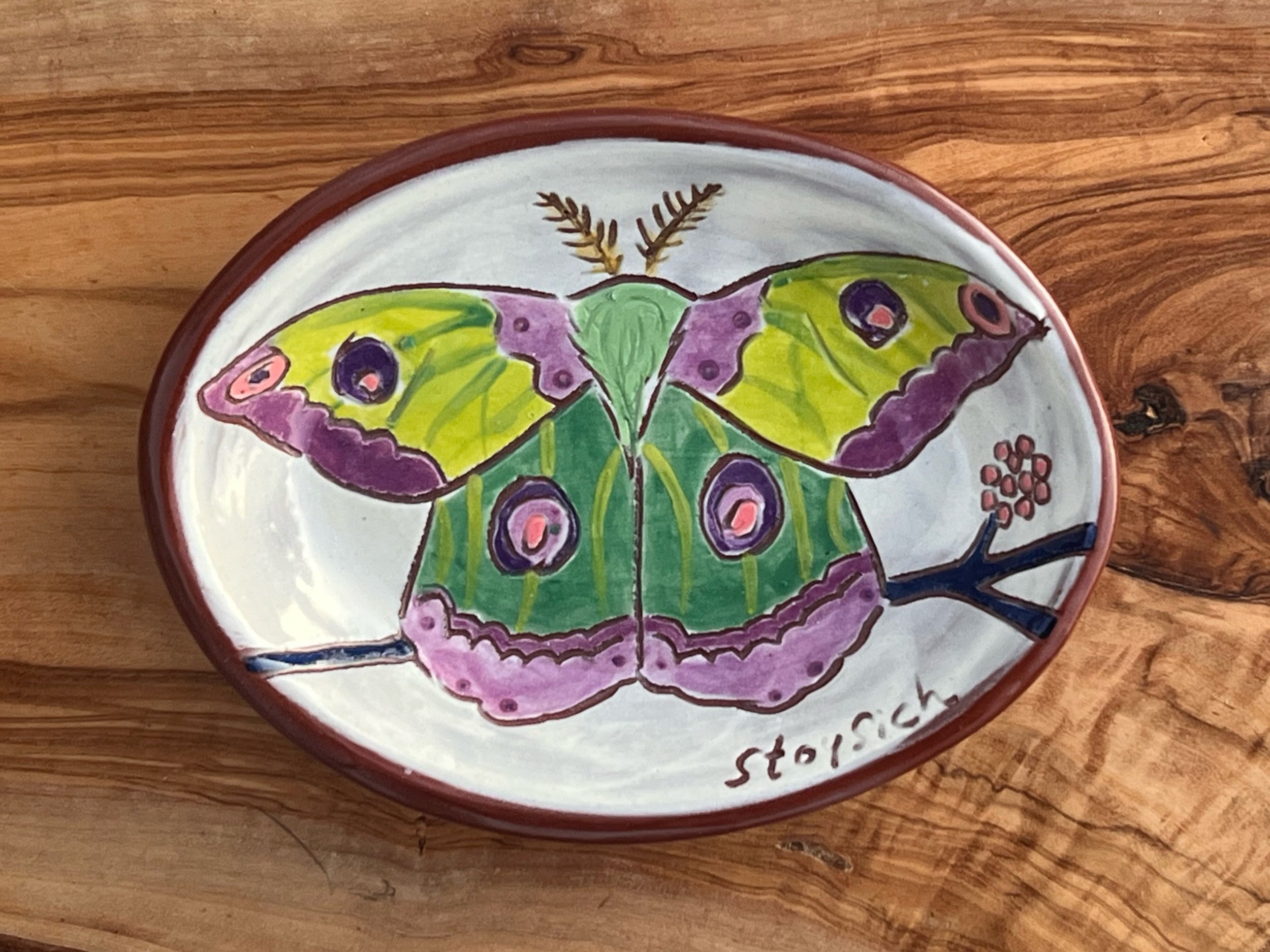 Luna Moth Oval Trinket Dish