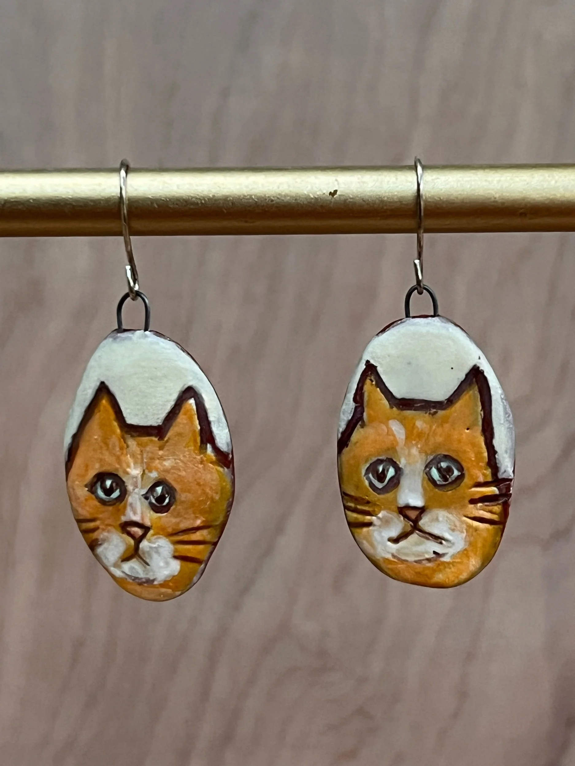 Orange tabby cat Earrings