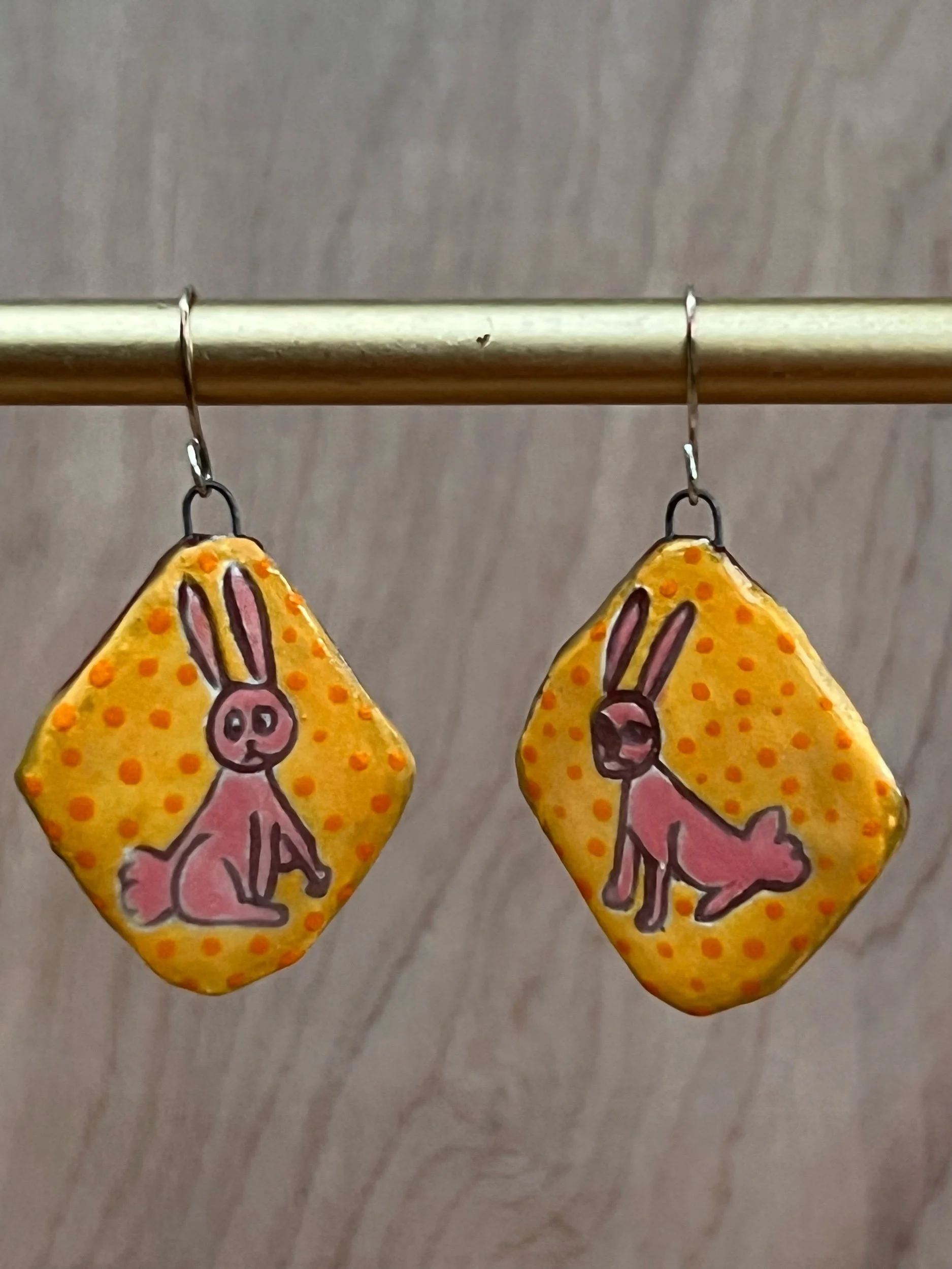 Pink Rabbit Earrings