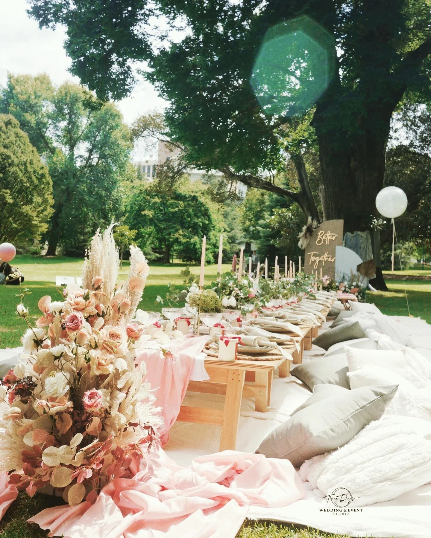 Chris &amp; Alex Picnic Wedding After Party

Amazing picnic style wedding after party!

😘Planning @thatdayevent 
📷photo @emotionsandmathweddings 
Venue #oldtreasuregarden
Makeup @kay.makeup.kay 
Picnic Table @melbournepicniccollective 
#melbournewe