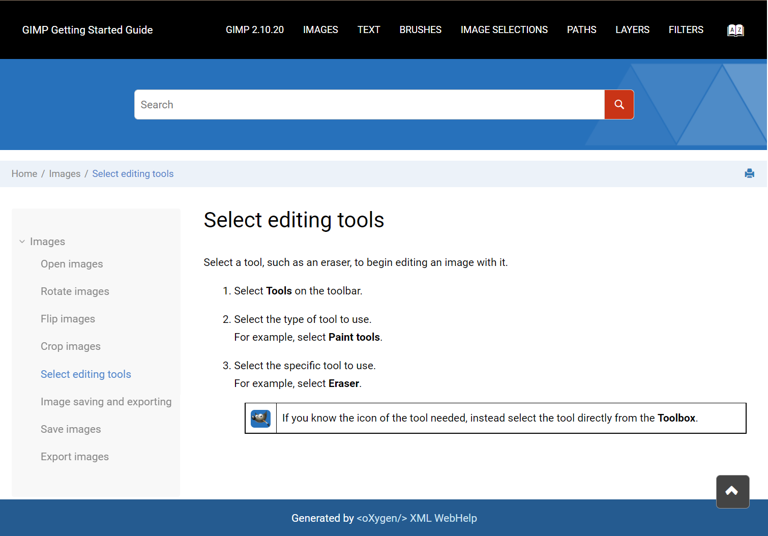 Select editing tools