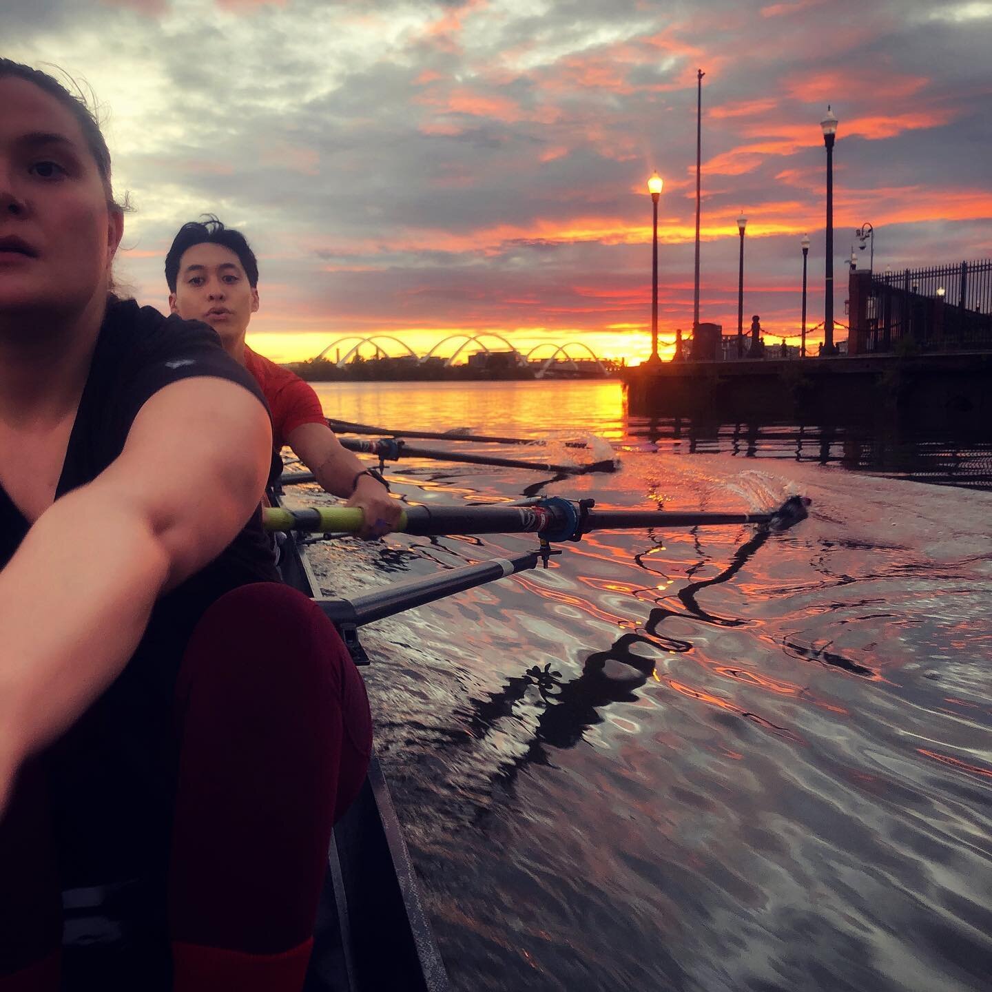 Hopped in the 9th seat of a @dcstrokesrowing novice mixed 8 tonight and they ROCKED a 5k! So excited for these rowers who are the future of the Club 🙌