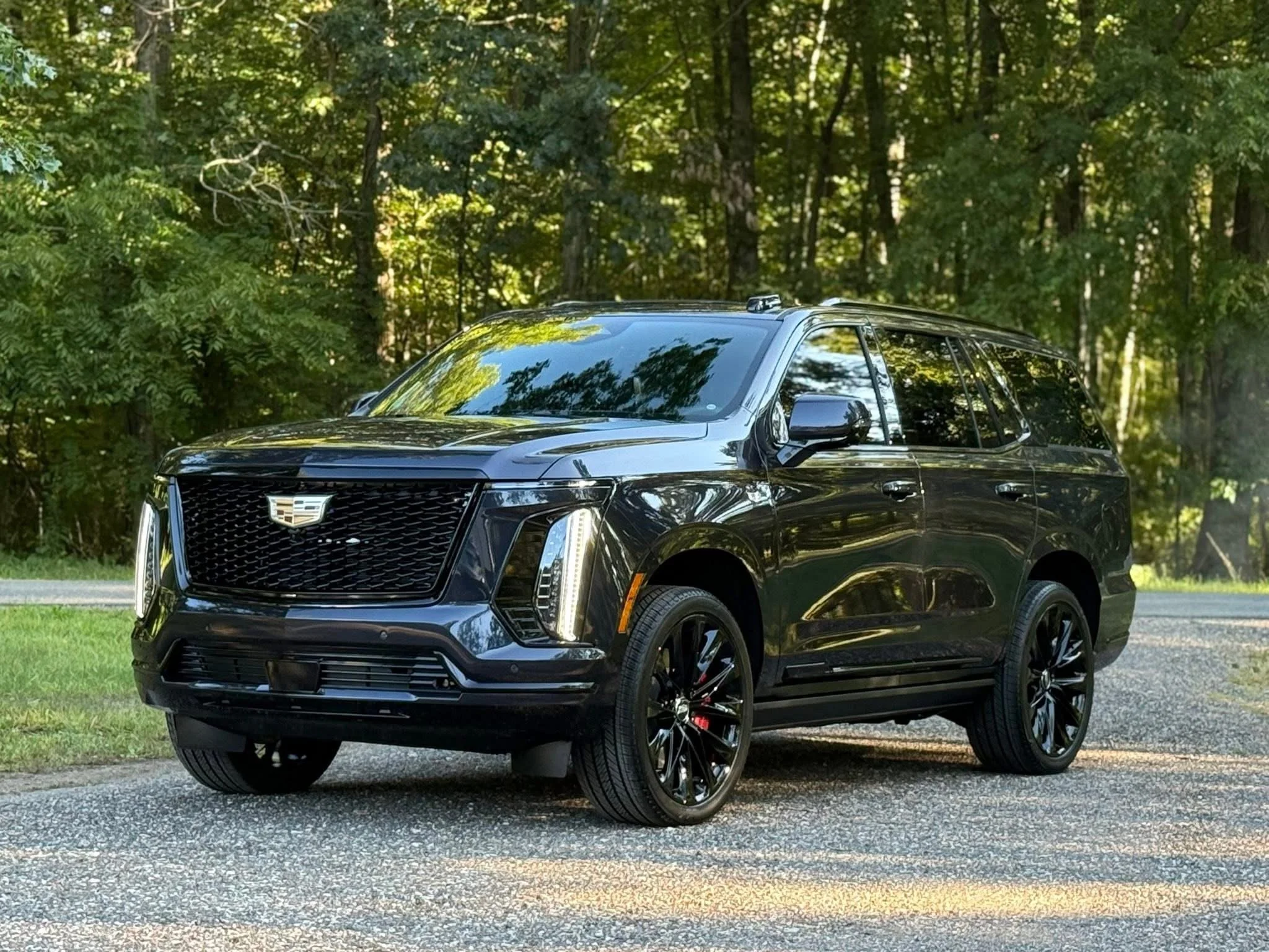 A New black Cadillac SUV after ceramic coated