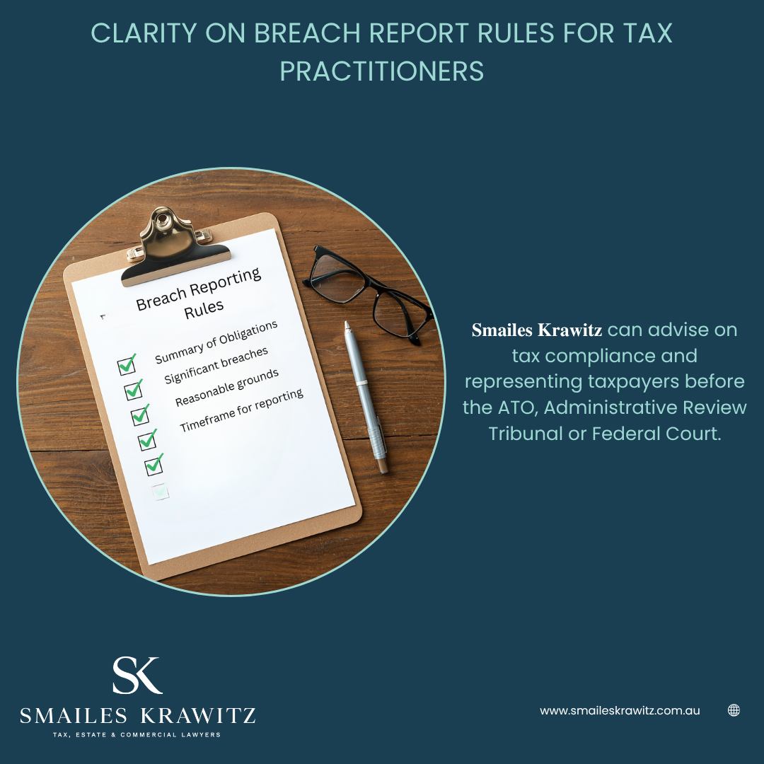 CLARITY ON BREACH REPORTING RULES FOR TAX PRACTITIONERS
