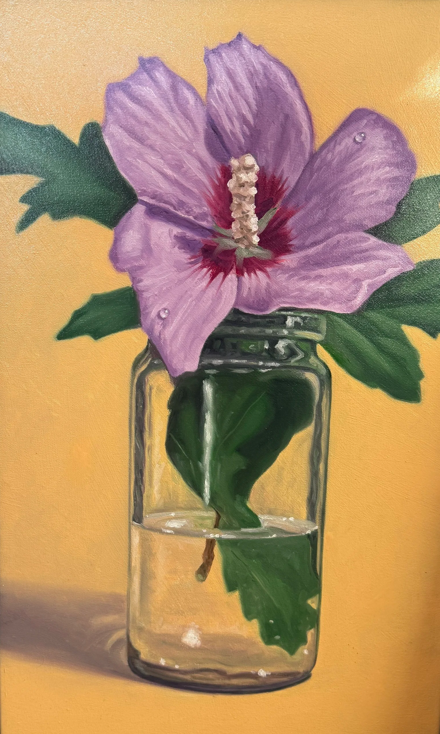 MICHAEL PYRDSA "ROSE OF SHARON#1" - OIL ON CANVAS - 23.5"X15.5" - $1800