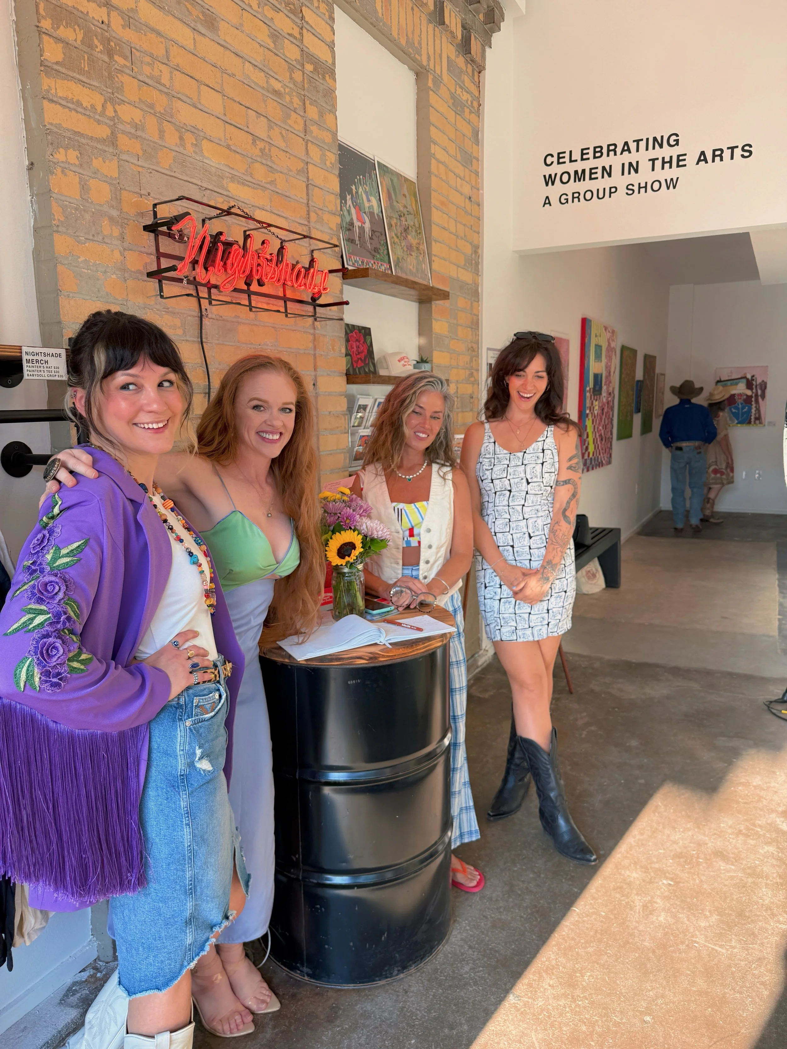 Girls are the best. What a great First Friday opening reception for Celebrating Women in the Arts 💕💕💕

Only up for one month!! Come check it out before it&rsquo;s gone!

FRIDAYS 6-8p
SAT + SUN 11a-4p