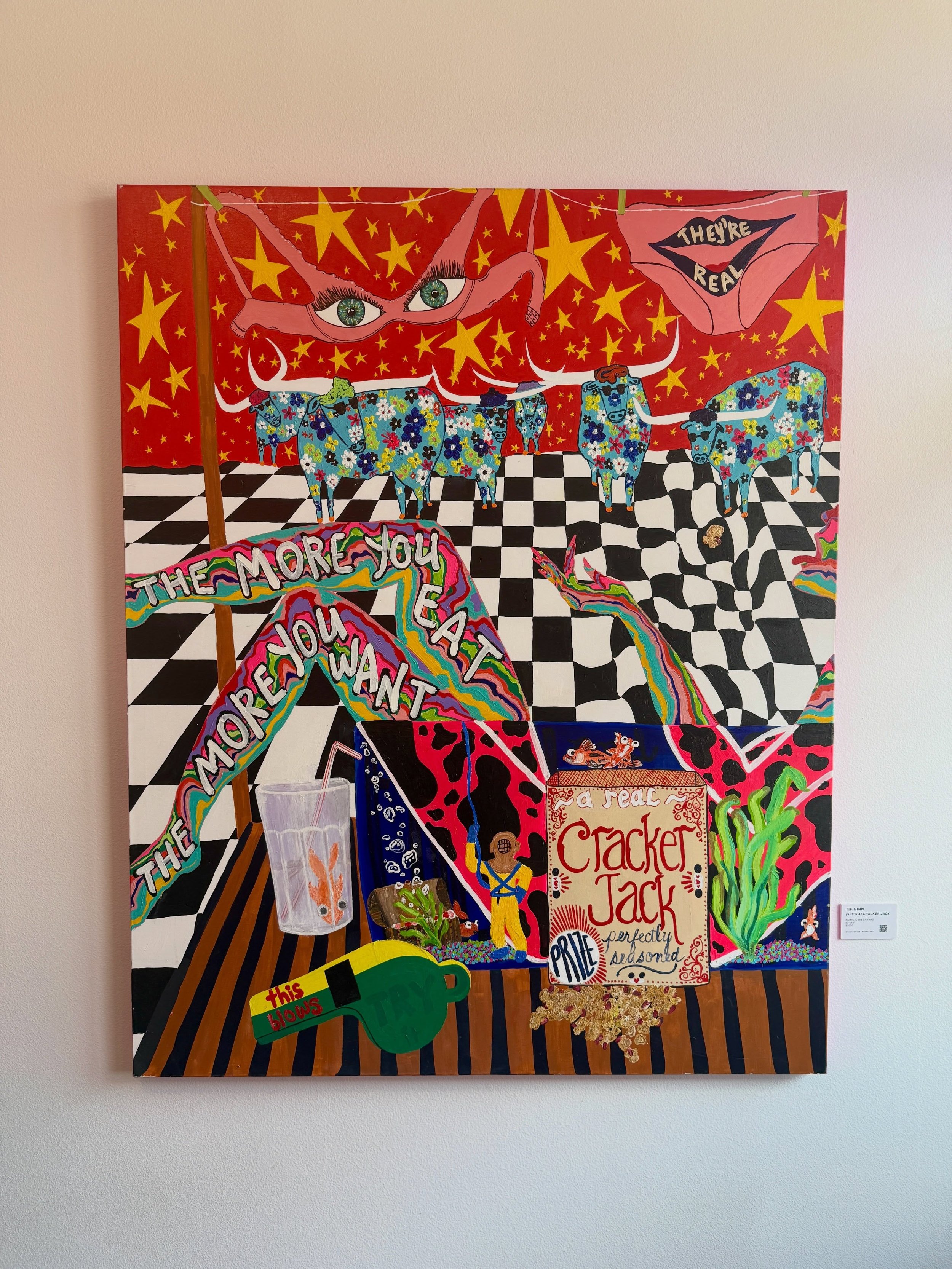 &ldquo;(She&rsquo;s a) Cracker Jack&rdquo; by @tifginn 

Come check out the show! Open today 11a-4p ⭐️