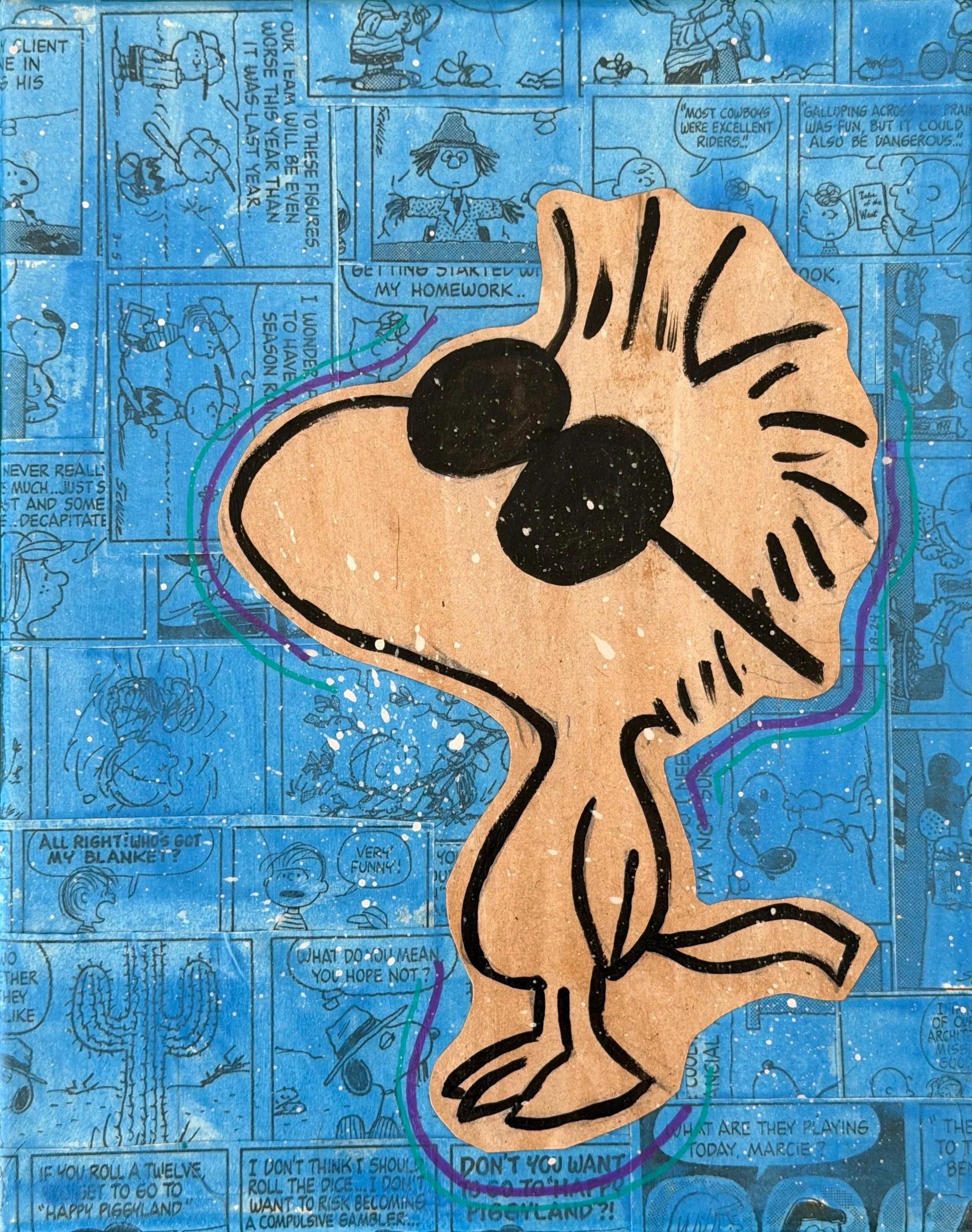 Brie Maxon	2 Cool for a Name #2,	Newsprint, gouache, kraft paper, acrylic, and marker	10” x 8”	 $ 50.00 
